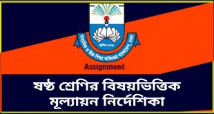 ষষ্ঠ শ্রেণির বিষয়ভিত্তিক মূল্যায়ন নির্দেশিকা