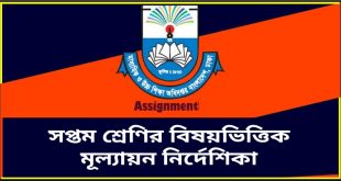সপ্তম শ্রেণির বিষয়ভিত্তিক মূল্যায়ন নির্দেশিকা