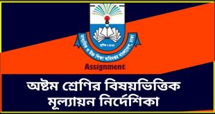 অষ্টম শ্রেণির বিষয়ভিত্তিক মূল্যায়ন নির্দেশিকা