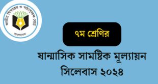 ৭ম শ্রেণির মূল্যায়ন নির্দেশিকা ২০২৪