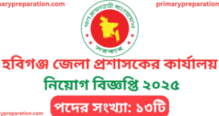 ১৩ পদে জেলা প্রশাসকের কার্যালয় হবিগঞ্জ এর পুনঃনিয়োগ বিজ্ঞপ্তি প্রকাশ