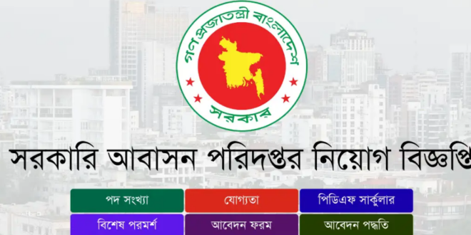 সরকারি আবাসন পরিদপ্তর নিয়োগ বিজ্ঞপ্তি 06-11- ২০২৫