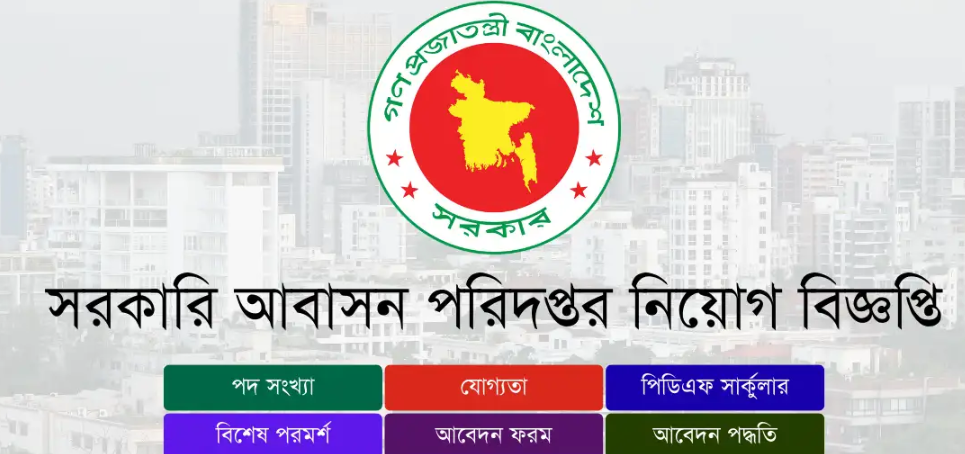 সরকারি আবাসন পরিদপ্তর নিয়োগ বিজ্ঞপ্তি 06-11- ২০২৫